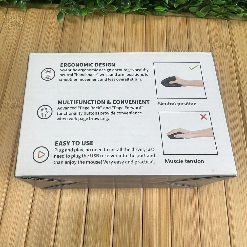 NIB Lekvey Ergonomic Mouse Vertical Wireless Mouse - Rechargeable 2.4GHz Optical